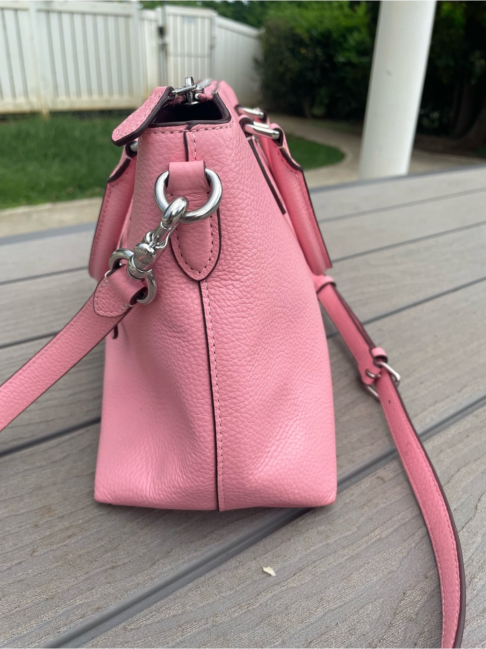 Coach Pink Georgia Satchel with Silver Hardware - Picture 16 of 16